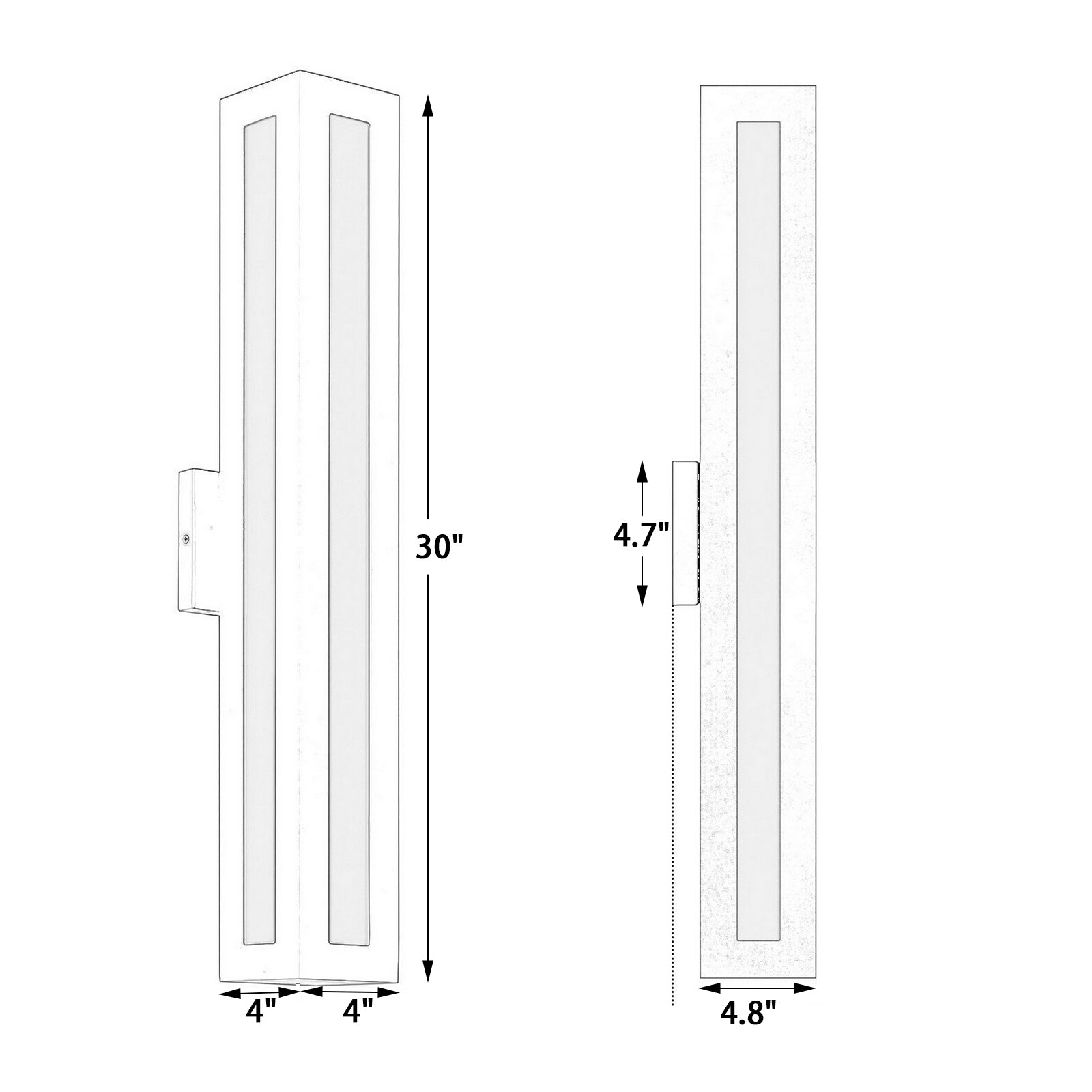 Chasselas outdoor wall light dimensions