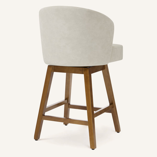 Chatus Counter Stool in Beige Afus Leather