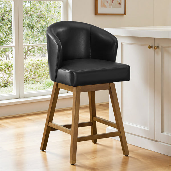 Chatus Counter Stool in Black Asma Leather