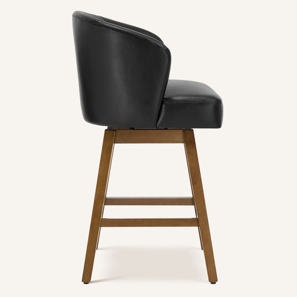 Chatus Counter Stool in Black Asma Leather