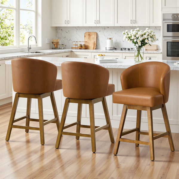 Chatus Counter Stool in Brown Doce Leather