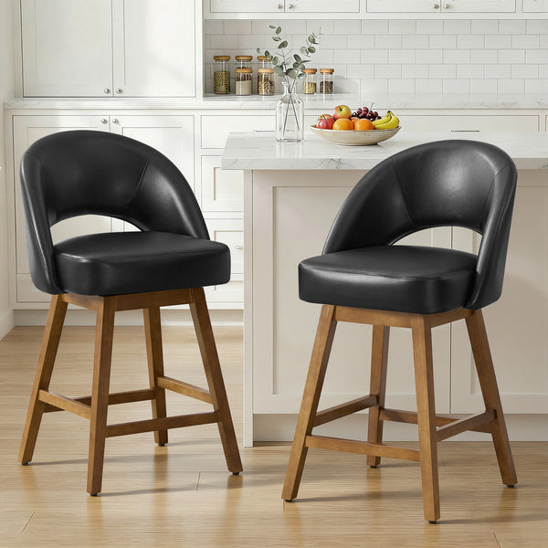 Chatus II Counter Stool in Black Afus Leather