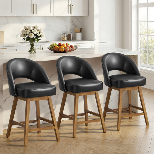 Chatus II Counter Stool in Black Afus Leather