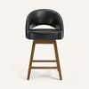 Chatus II Counter Stool in Black Afus Leather