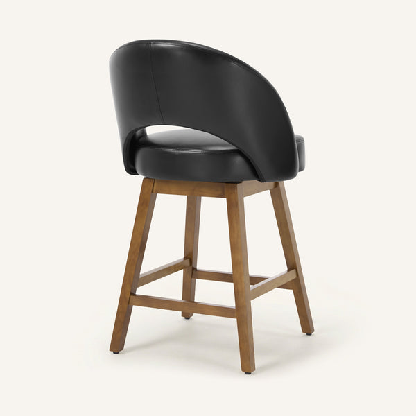 Chatus II Counter Stool in Black Afus Leather