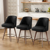 Clinton bar stool with backrest, Black Leather, 26"