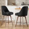 Clinton bar stool with backrest, Black Leather, 26"