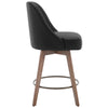 Clinton bar stool with backrest, Black Leather, 26"