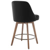 Clinton bar stool with backrest, Black Leather, 26"