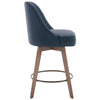 Clinton bar stool with backrest, Blue Leather, 26"