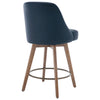 Clinton bar stool with backrest, Blue Leather, 26"