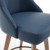 Clinton bar stool with backrest, Blue Leather, 26"