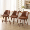 Clinton bar stool with backrest, Brown Leather, 26"