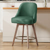 Clinton bar stool with backrest, Green Fabric, 26"