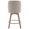 Clinton bar stool with backrest, Milky Brown Fabric, 26"