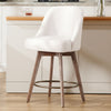 Clinton bar stool with backrest, White Fabric, 26"