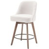 Clinton bar stool with backrest, White Fabric, 26"