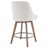 Clinton bar stool with backrest, White Fabric, 26"