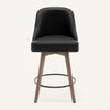 Clinton Counter Stool in Black Hron Leather