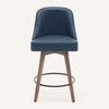 Clinton Counter Stool in Blue Urza Leather