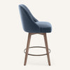 Clinton Counter Stool in Blue Urza Leather