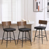 Corvina Bar Stool in Black Ribol Leather, Bar Height