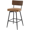 Corvina Bar Stool in Brown Afus Leather, Bar Height
