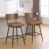 Corvina Bar Stool in Brown Afus Leather, Bar Height