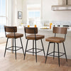Corvina Bar Stool in Brown Afus Leather, Bar Height
