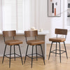 Corvina Bar Stool in Brown Afus Leather, Bar Height