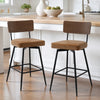 Corvina Bar Stool in Brown Afus Leather, Counter Height