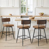 Corvina Bar Stool in Brown Afus Leather, Counter Height