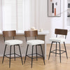 Corvina Bar Stool in Cream Ribol Leather, Bar Height