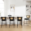 Cynthiana bar stool with backrest, Black Fabric