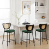 Cynthiana bar stool with backrest, Green Fabric