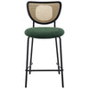 Cynthiana bar stool with backrest, Green Fabric