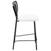 Cynthiana bar stool with backrest, White Fabric