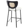 Cynthiana bar stool with backrest, White Fabric