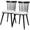 Dark lager dining chair, Black-White cushion, 18 1/8"