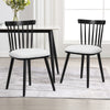 Dark lager dining chair, Black-White cushion, 18 1/8"