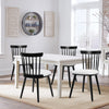 Dark lager dining chair, Black-White cushion, 18 1/8"