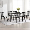 Dark lager dining chair, Black-No cushion, 18 1/8"