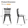 Dark lager dining chair, Black-No cushion, 18 1/8"