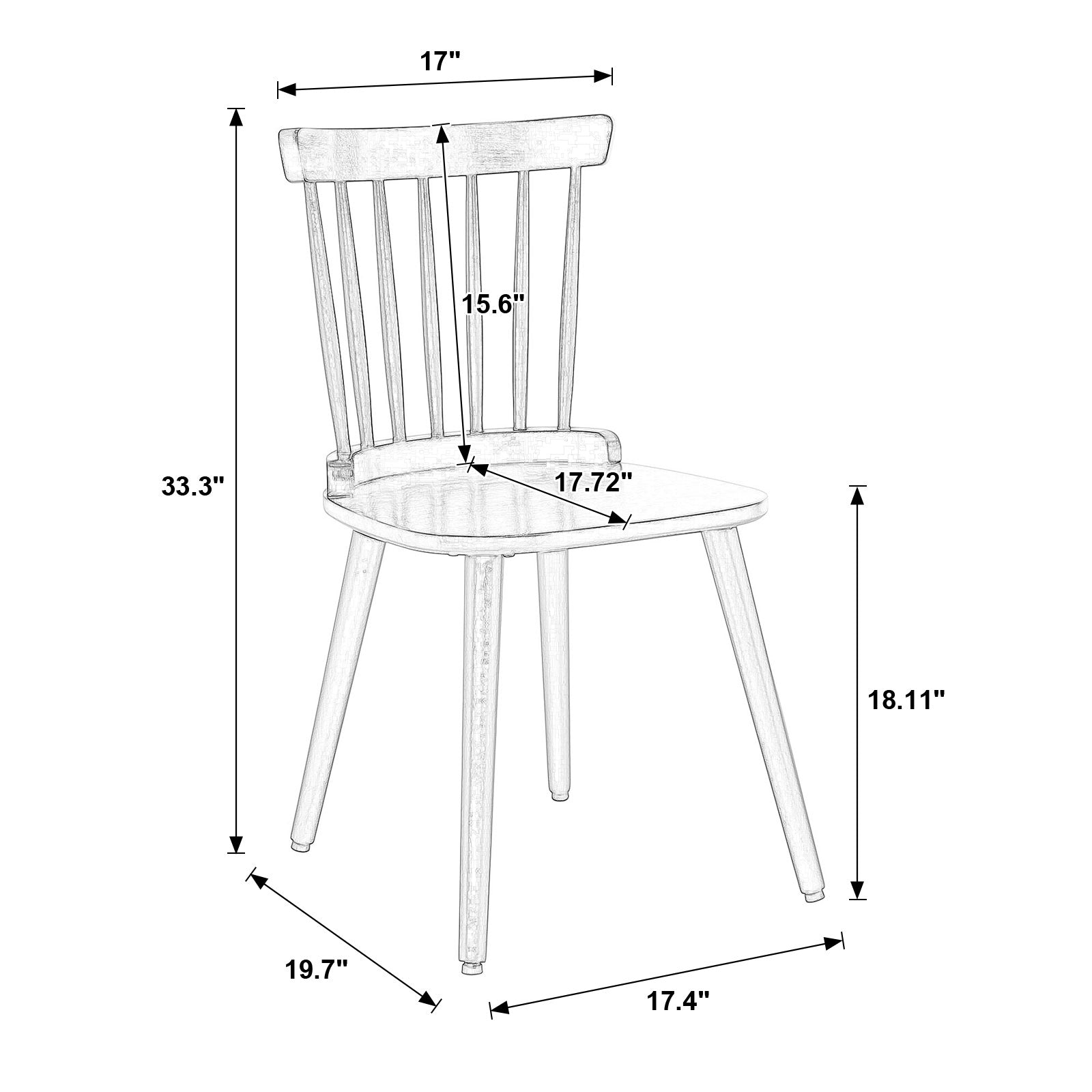 Dark Lager dining chair dimensions