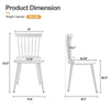 Dark lager dining chair, White-No cushion, 18 1/8"