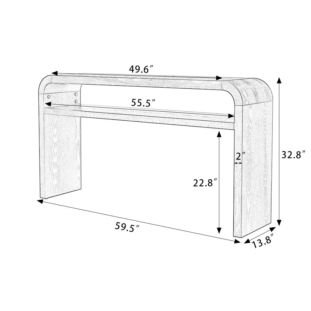 Darlha console table dimensions
