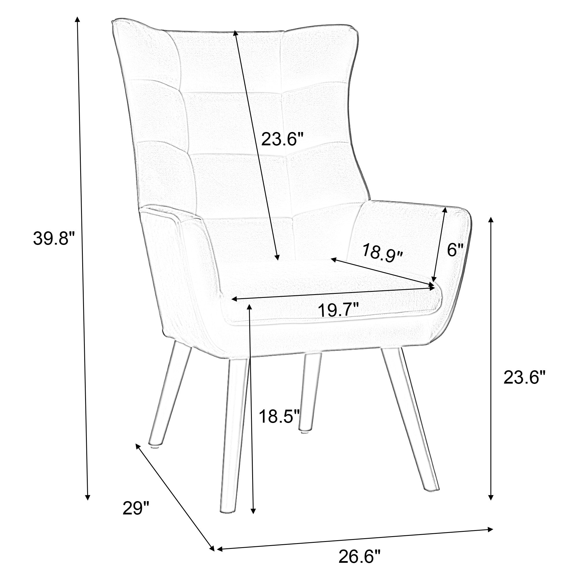 Dorio armchair dimensions