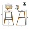 Dorsa bar stool with backrest, White-Fabric, 26"