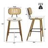 Dorsa bar stool with backrest, White-Leather, 26"