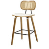 Dorsa bar stool with backrest, White-Leather, 26"